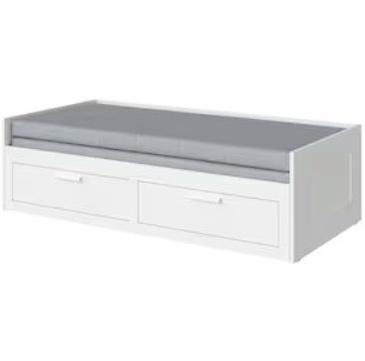 Logeerbed met uitschuif functie van Ikea type Brimnes, 85 tot 100 cm, Gebruikt, 180 cm of meer, Ophalen