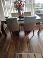 Salontafel en eettafel en bijpassende klok, Huis en Inrichting, Stoelen, Ophalen, Twee, Zo goed als nieuw, Grijs