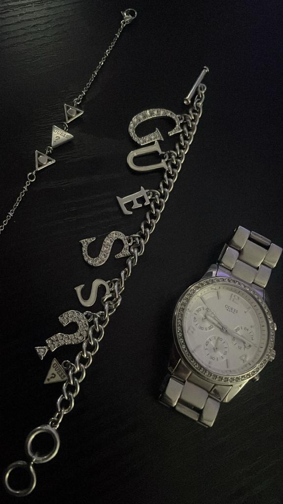 Guess Sieraden Set ZGAN, Gebruikt, Staal, Guess, Polshorloge