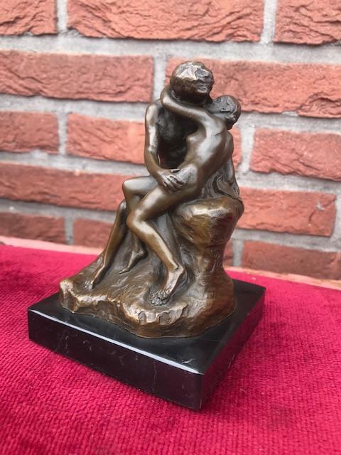 DE KUS, van Rodin, brons en marmer, Antiek en Kunst, Antiek | Koper en Brons, Brons, Ophalen of Verzenden