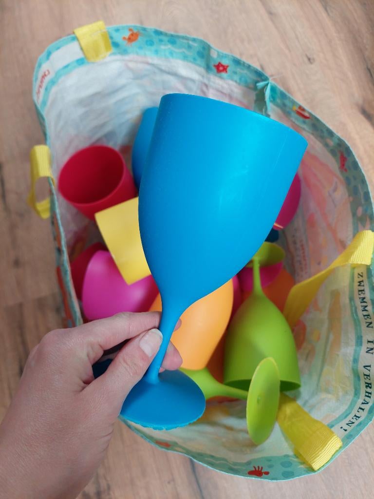 20 plastic wijnglazen, Ophalen, Zo goed als nieuw, Overige typen