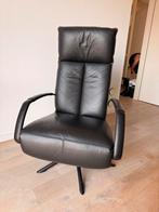 Luxe leren stoel zit/lig, Huis en Inrichting, Stoelen, Gebruikt, Zwart, Leer, Ophalen of Verzenden