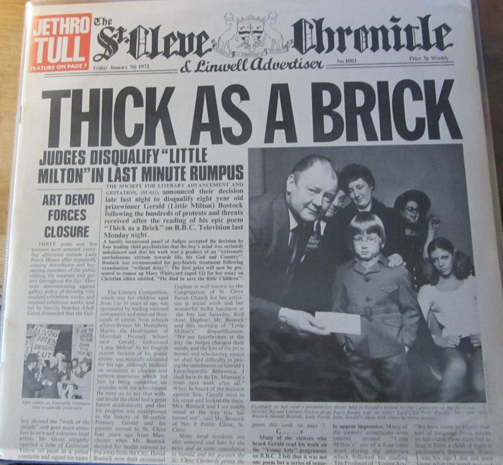 Jethro Tull. Thick as a brick. 1972, Progressive, Gebruikt, Verzenden, 1970 - 1979