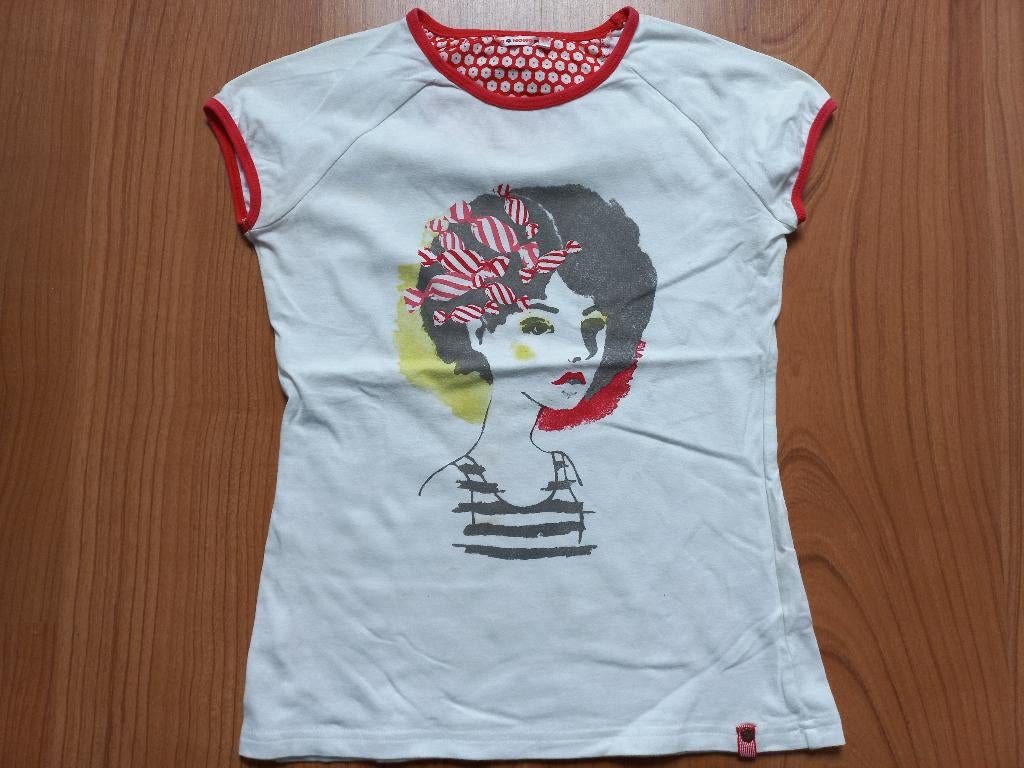 NONO / NO NO wit t-shirt met opdruk van meisjeshoofd snoep, Gebruikt, Meisje, Ophalen of Verzenden, Nono