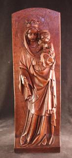 Mooi gestoken reliëf van Madonna met kind, Ophalen of Verzenden