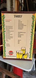 Heineken Bier Oude Prijslijst - Kunststof Reclamebord, Ophalen of Verzenden, Gebruikt, Reclamebord