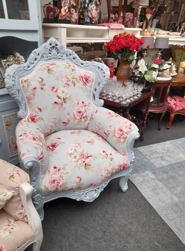 Mooie barok fauteuile geheel opnieuw gestoffeerd, Huis en Inrichting, Fauteuils, Ophalen of Verzenden, Zo goed als nieuw, 75 tot 100 cm