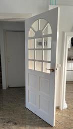 Hardhouten deur izgs 82 cm x 200 cm met scharnieren, Gebruikt, 80 tot 100 cm, Binnendeur, Ophalen of Verzenden