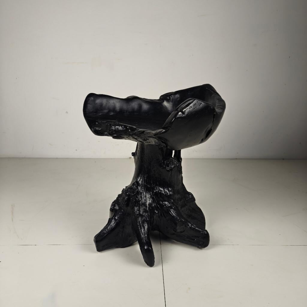 Zwarte boomstam stoel in mid-century stijl, Ophalen of Verzenden