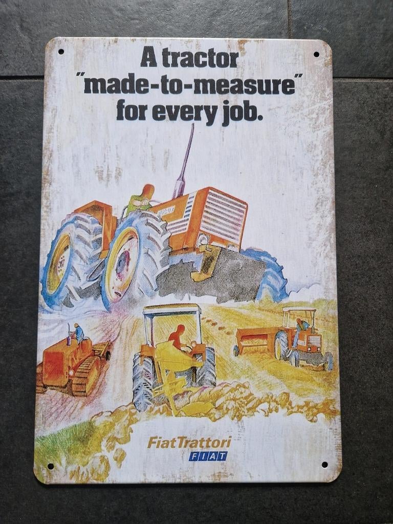 Fiat trattori reclamebord, Ophalen of Verzenden, Nieuw, Reclamebord