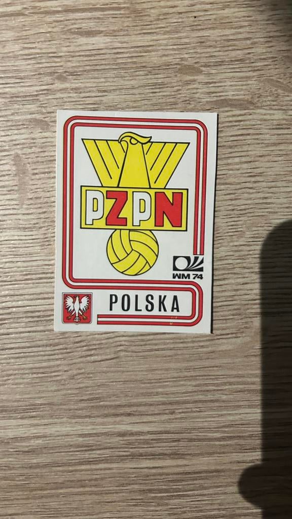 Panini München 74 plaatje Embleem Polen WK 74, Ophalen of Verzenden, Zo goed als nieuw, Sticker