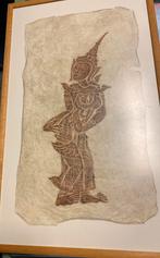 Ingelijste Indonesische afbeelding op papier, Ophalen of Verzenden