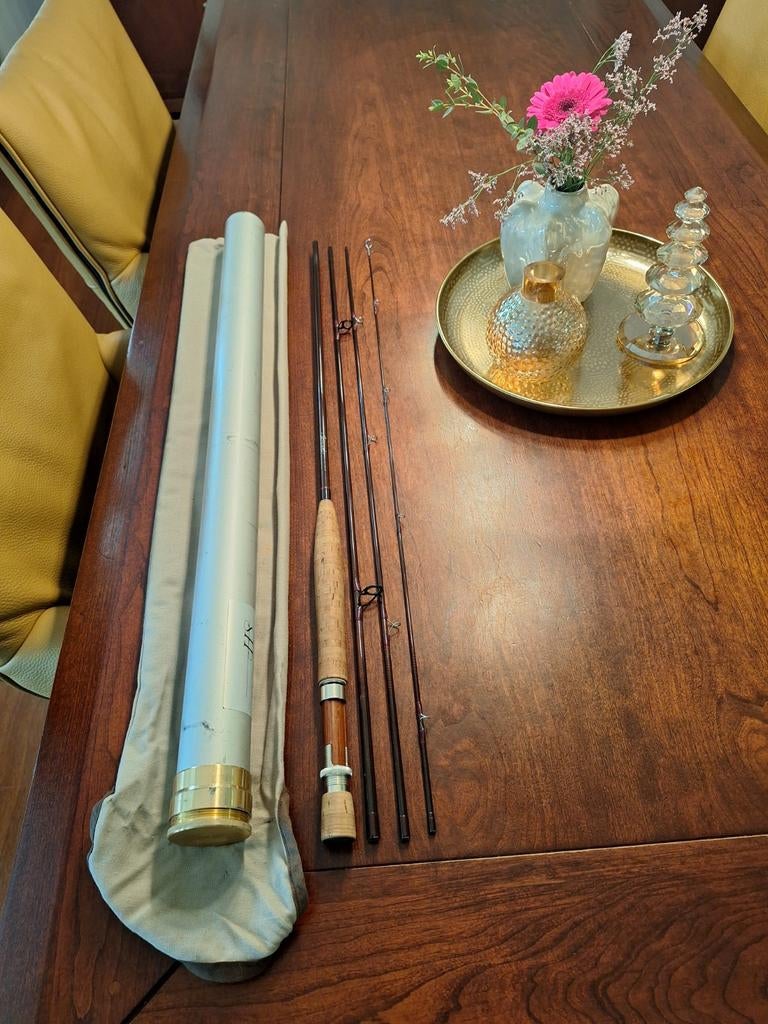 Te koop. Vliegenhengel 4delig., Watersport en Boten, Ophalen of Verzenden, Zo goed als nieuw, Overige typen