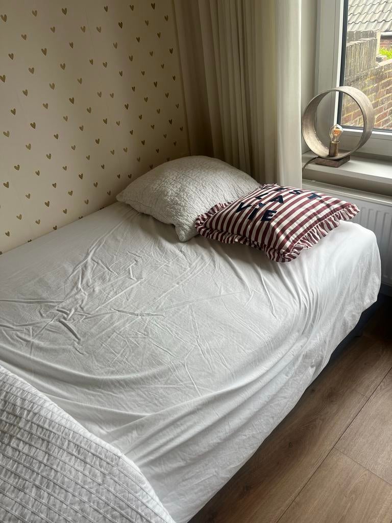 Zwart Twijfelaar Bed 140 cm, Ophalen, Gebruikt, Zwart, 140 cm