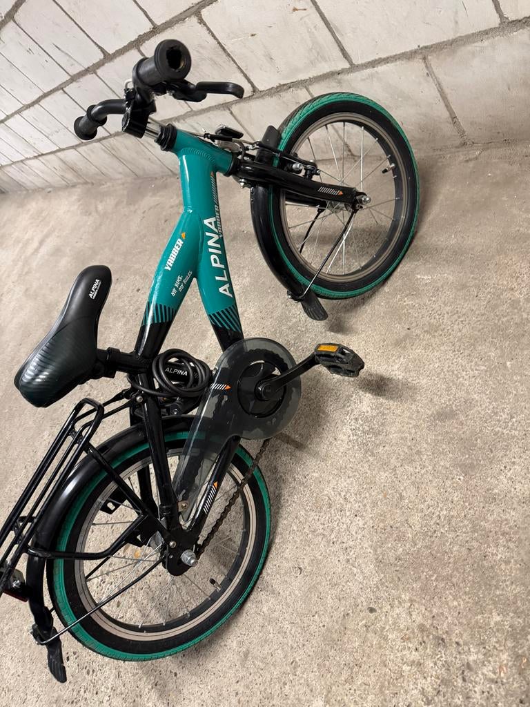 Alpina Yabber 16 inch kinderfiets met zijwieltjes, Fietsen en Brommers, Ophalen, Gebruikt, 16 tot 20 inch, Zijwieltjes