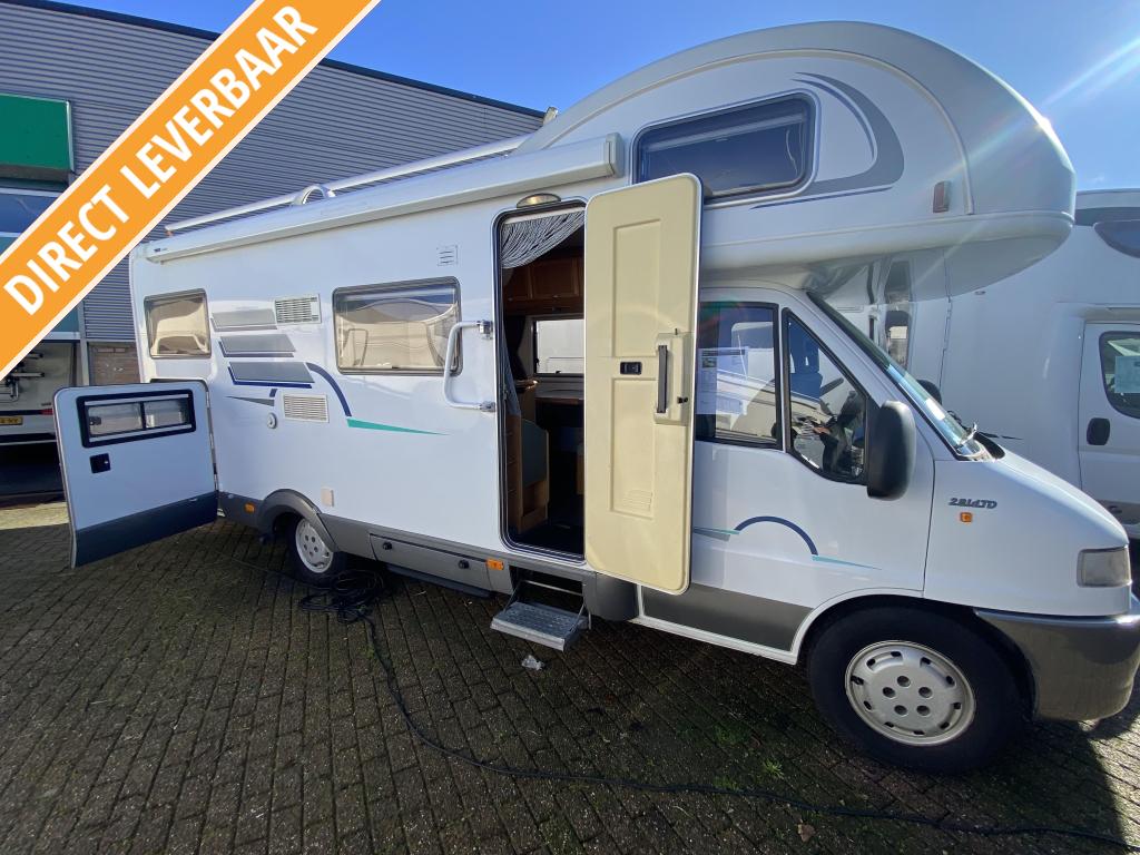 Hymer Camp 644 G 6 pers GROTE GARAGE 2,8, Caravans en Kamperen, Campers, Afzuigkap, Alkoof, Ringverwarming, Fiat