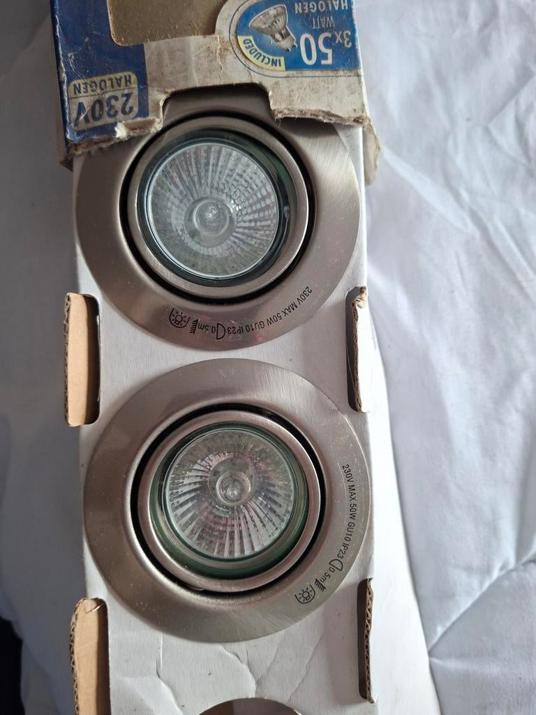 2x Massive Opal 50W Halogeen Inbouwspots GU10 IP23, 30 tot 60 watt, Halogeen (gloei)lamp, Nieuw, Overige fittingen