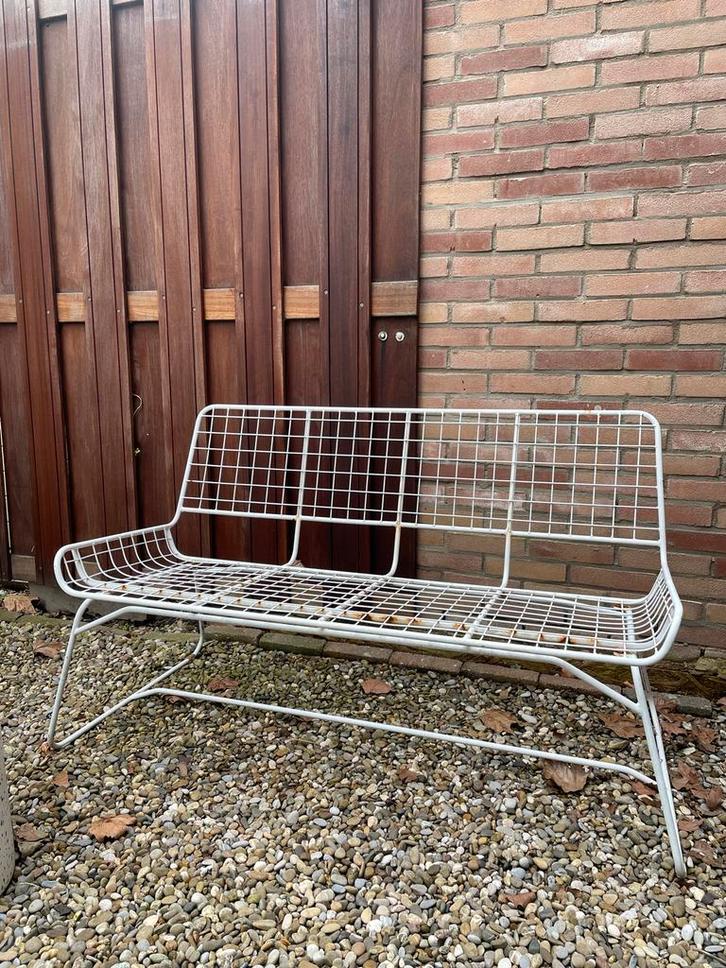 Vintage Mid Century Metalen Tuinbank, Tuin en Terras, Tuinmeubel-accessoires, Ophalen