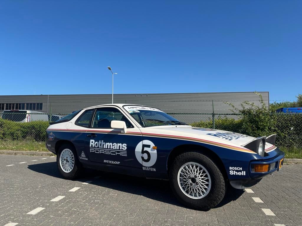 Porsche 924 Rally Rothmans 1983, Lichtmetalen velgen, Zwart, 4 cilinders, Wit