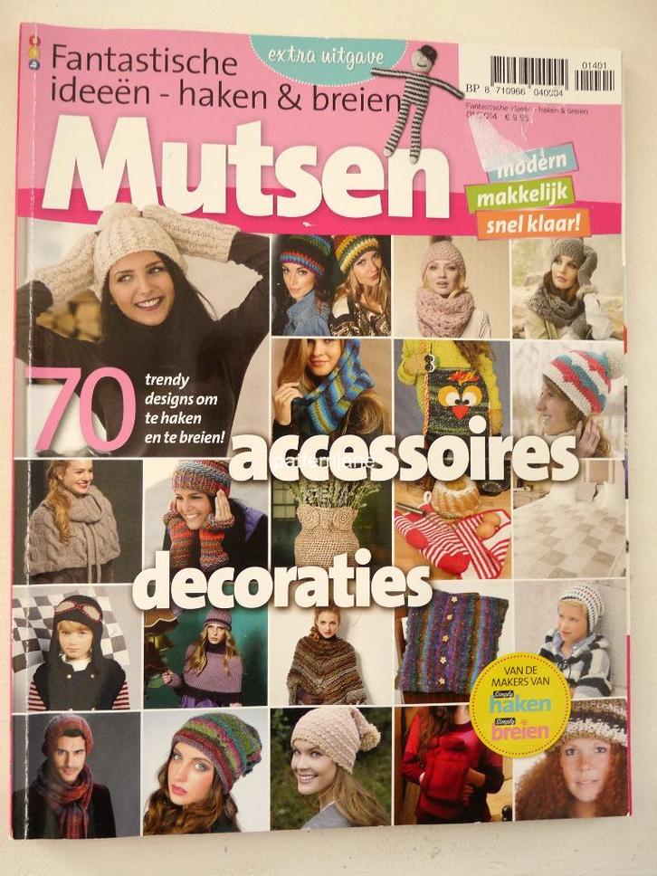 Fantastische ideeen - breien en haken - mutsen accessoires, Hobby en Vrije tijd, Breien en Haken, Zo goed als nieuw, Breien of Haken