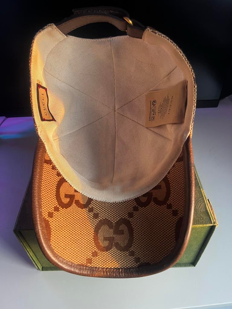 Originele Gucci Jumbo GG Canvas Pet - Inclusief Factuur & Do, Kleding | Heren, Hoeden en Petten, Ophalen of Verzenden, Zo goed als nieuw