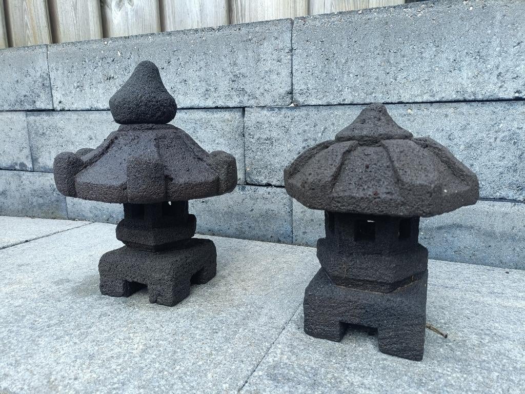 Lavasteen Japanse pagodes tuinlantaarns beelden, Tuin en Terras, Ophalen