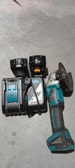 Makita accuslijptol DGA 504 met 2 accu's en lader, Ophalen of Verzenden