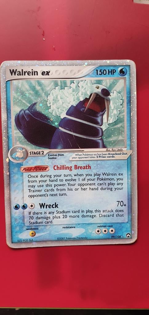 Walrein X 99/108 holo pokemon kaart, Ophalen of Verzenden, Gebruikt