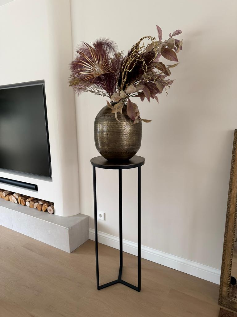 Bloempot (incl. Kunstbloemen en pilaar), Ophalen of Verzenden, Zo goed als nieuw