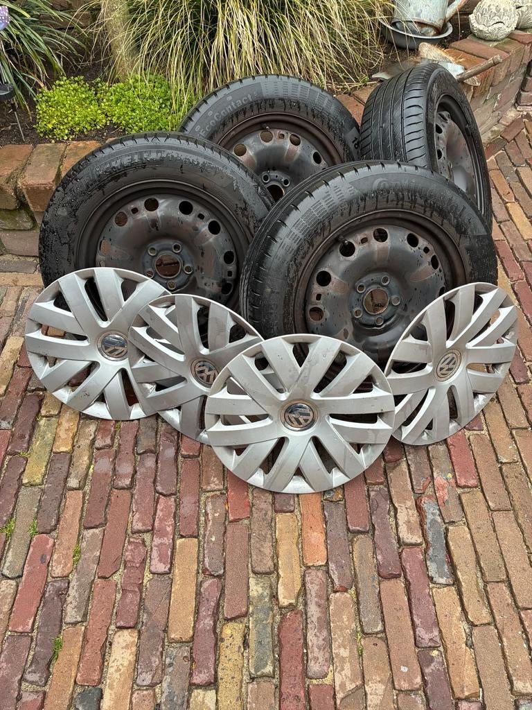 4 stalen velgen met banden voor Polo uit 2013, Ophalen of Verzenden