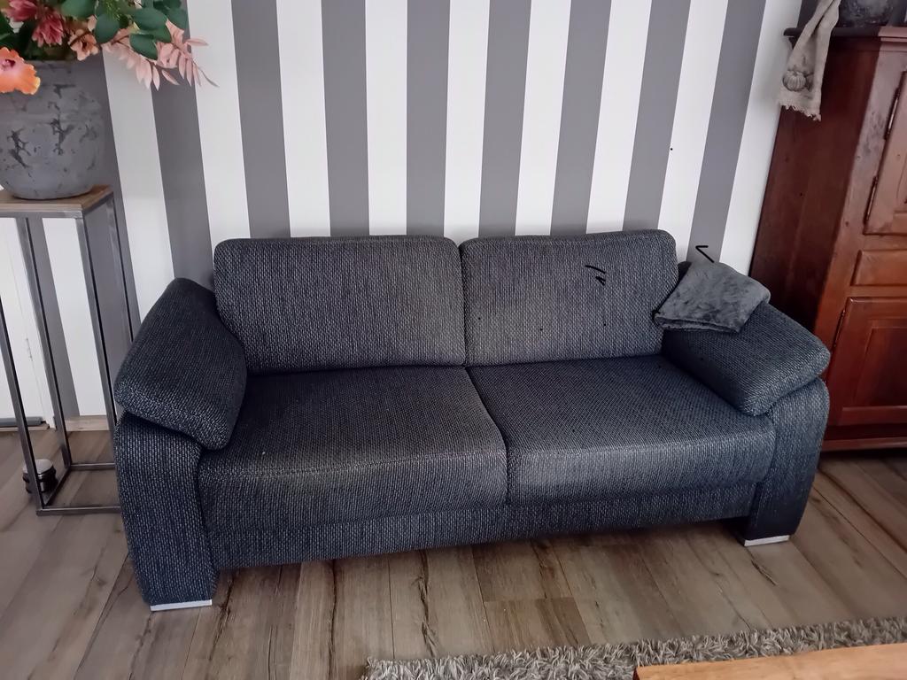 Grijze bank, Gebruikt, Driepersoons, 75 tot 100 cm, Ophalen of Verzenden