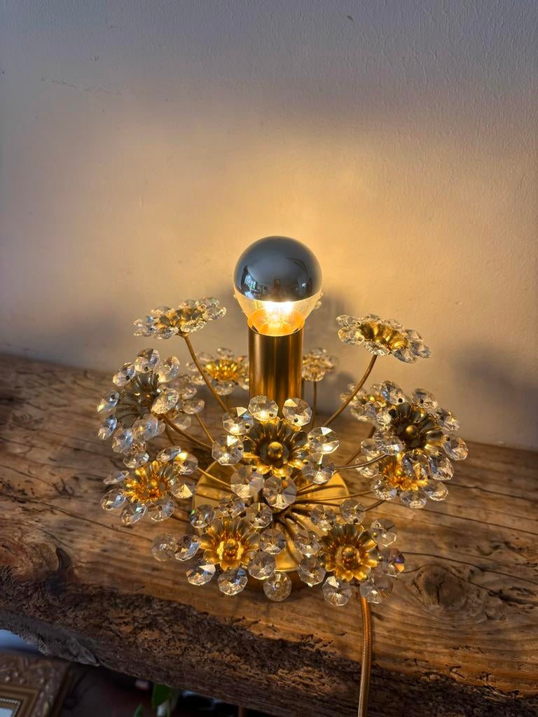Vintage Palwa Floral wandlamp, Swarovski kristallen, Huis en Inrichting, Gebruikt, Ophalen of Verzenden, Glas, Minder dan 50 cm