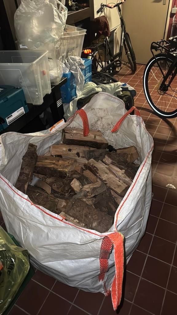 Haardhout gekloofd losgestort per 0.5m3 brandhout, Tuin en Terras, Haardhout, Minder dan 3 m³, Ophalen, Blokken