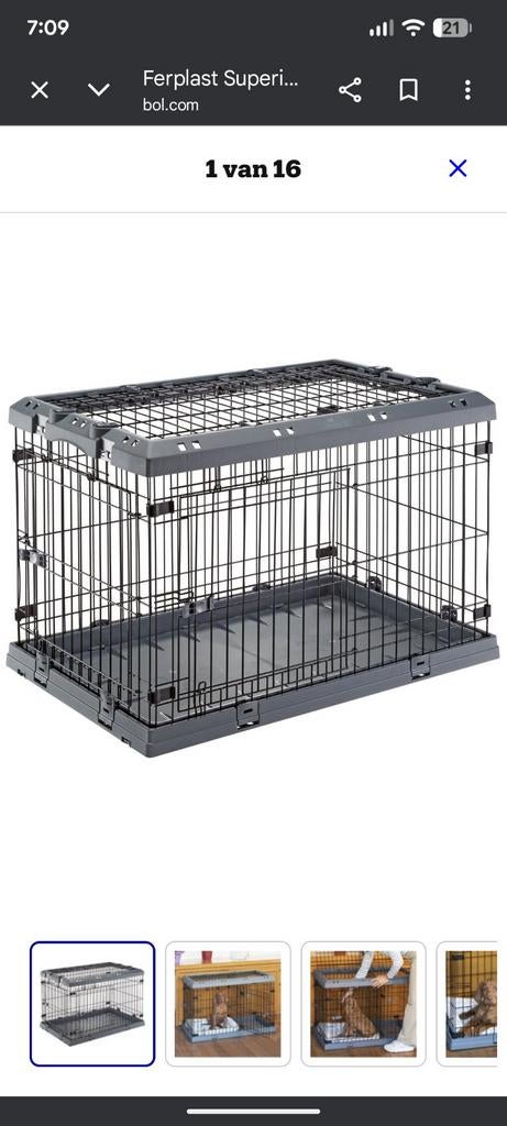 Ferplast Superior 75 Hondenbench Grijs - 77 x 51 x 55 cm, Dieren en Toebehoren, Ophalen of Verzenden, 75 tot 110 cm, 65 tot 100 cm
