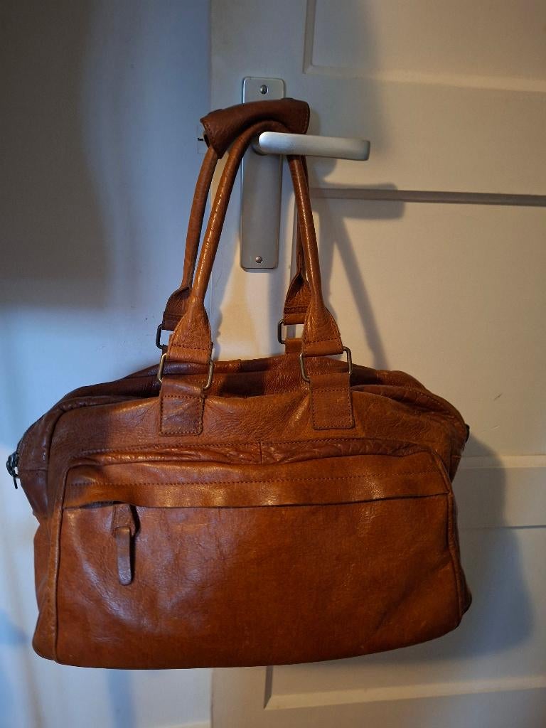 Sacha Leather Stuff leren handtas cognac, Anneonline, Steenbergen, Gebruikt, Bruin