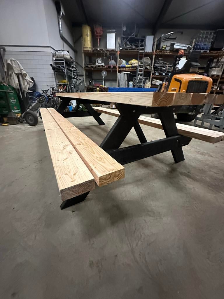 Douglas picknicktafel 3 meter, 6,5 cm dik, Ophalen, Nieuw, Rechthoekig, Hout