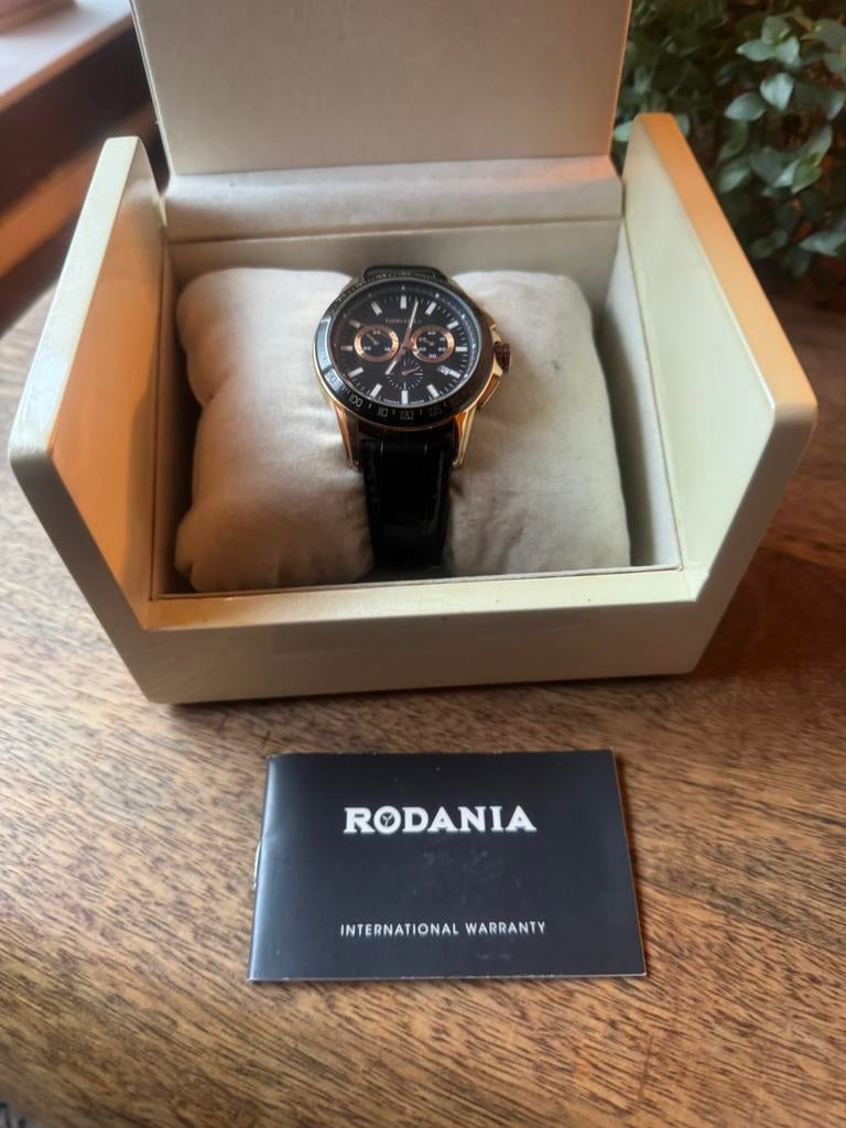 Rodania horloge, Sieraden, Tassen en Uiterlijk, Horloges | Heren, Leer, Polshorloge, Zo goed als nieuw, Ophalen