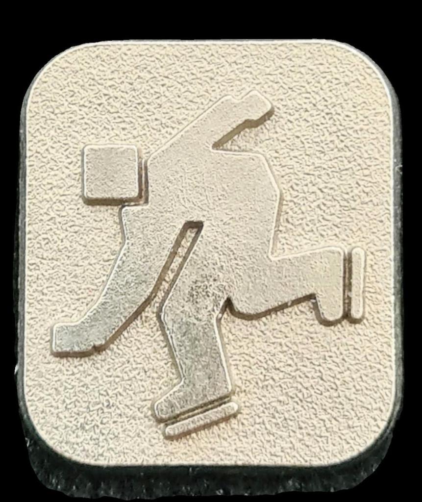 Schaatser pictogram pin-zilverkleur, Verzamelen, Speldjes, Pins en Buttons, Verzenden, Nieuw, Sport, Speldje of Pin