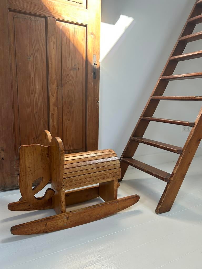 VINTAGE PINE ROCKING ELEPHANT, 1960S, Ophalen of Verzenden