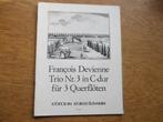 FRANCOIS DEVIENNE - TRIO NR3 IN C -DUR -VOOR 3 DWARSFLUITEN, Gebruikt, Klassiek, Dwarsfluit of Piccolo, Ophalen of Verzenden