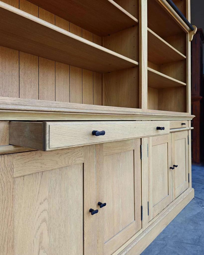 Grote eikenhouten boekenkast | Bibliotheekkast #9036, Huis en Inrichting, Kasten | Boekenkasten, Niet ingevuld, Gebruikt, Met deur(en)