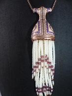 Prachtig Apart Handgemaakt Verguld Zilveren Collier - Japon, Verzenden, Zilver, Ketting, Verguld