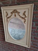 Antieke Franse Trumeau Spiegel - Ovaal & Ornamenten, Ophalen of Verzenden, Ovaal, 50 tot 100 cm, Minder dan 100 cm