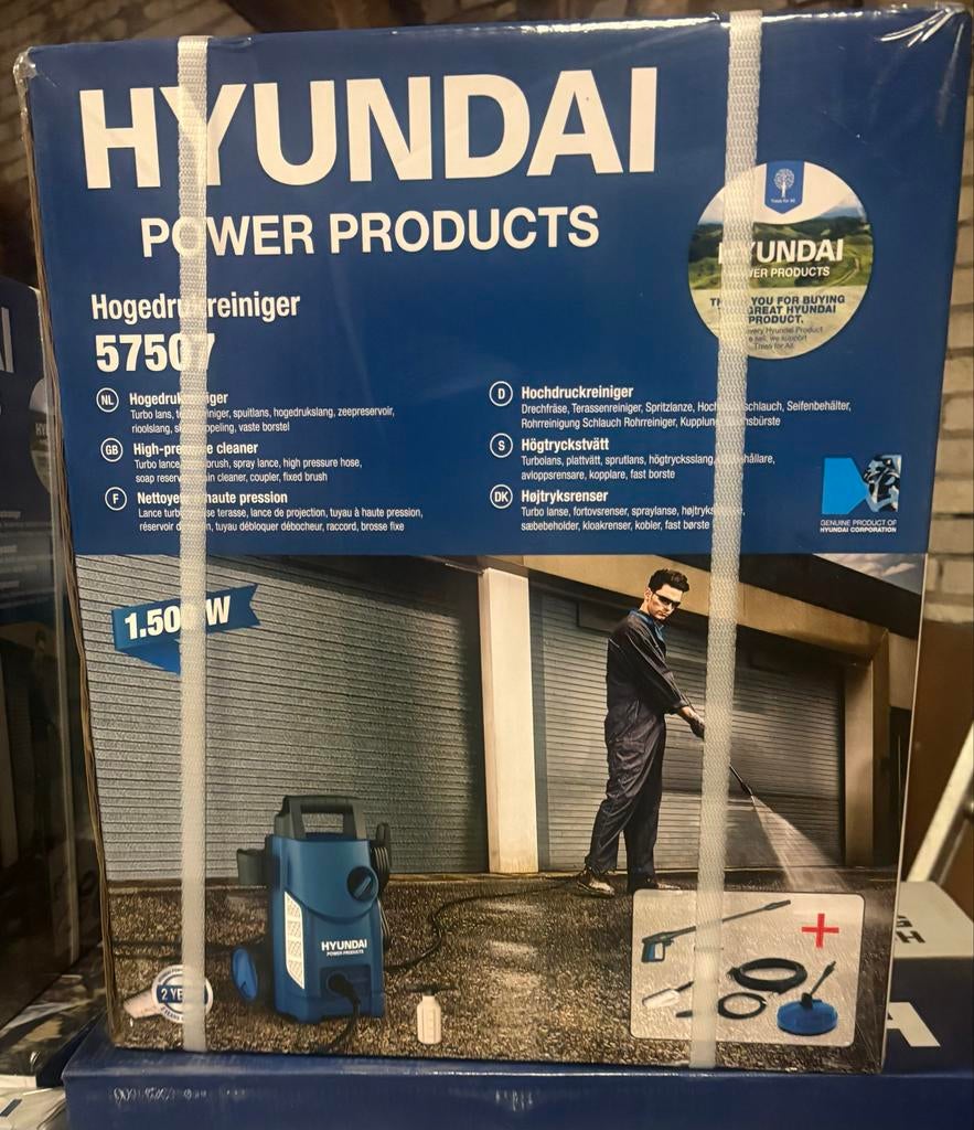 Hyundai Hogedrukreiniger 120 bar - 1500W, Tuin en Terras, Hogedrukreinigers, Ophalen, Nieuw, Elektrisch