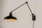 Zwarte Industriële Wandlamp met Knikarm, Huis en Inrichting, Lampen | Vloerlampen, Ophalen, Gebruikt, Minder dan 100 cm, Metaal