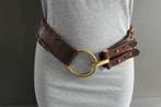 Barbieri bruin gouden riem maat 80 made in Italy, 80 tot 90 cm, Verzenden, Echt leder, Zo goed als nieuw