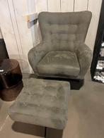 Showroommodel fauteuil met hocker, Huis en Inrichting, Fauteuils, Ophalen, Nieuw