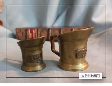 Messing maatbekertjes, 1cl en 2 cl  beschikbaar voor biedingen