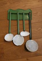 Oud groen emaille lepelrek, Ophalen of Verzenden