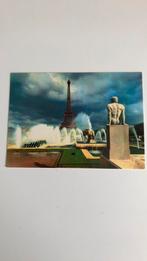 Kunstkaart.De Eiffeltoren en tuinen,fonteinen.Standbeeld man, Verzamelen, Ongelopen, Verzenden